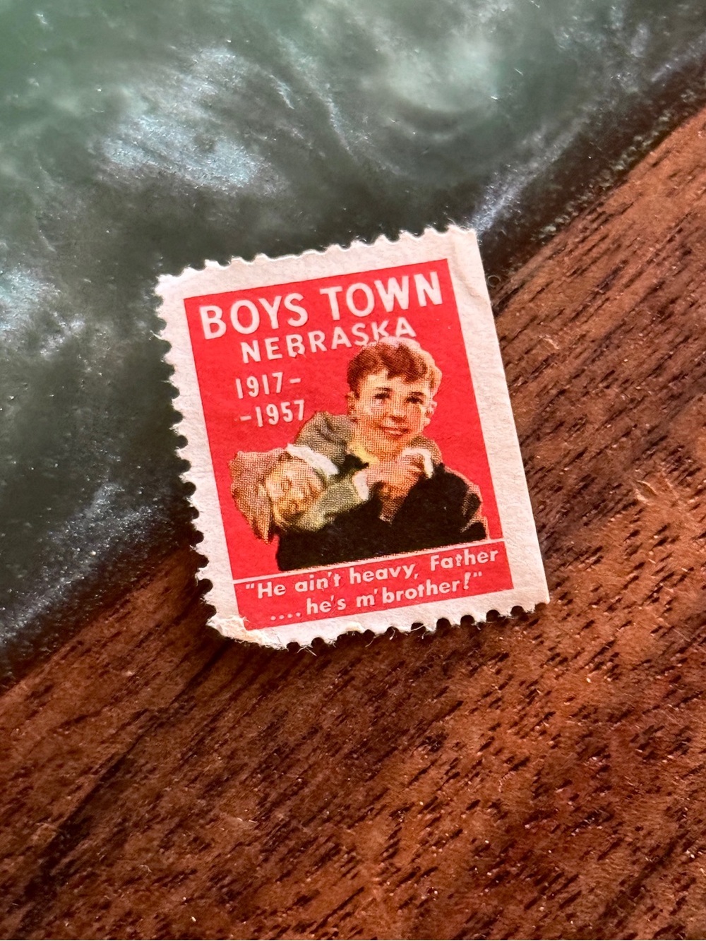 Boys Town, Nebraska (Cinderellas 1957) Vintage Christmas Charity Postage Stamp